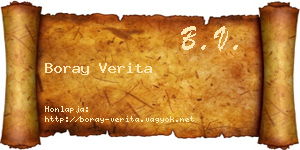 Boray Verita névjegykártya